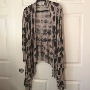 Billabong Beige and Black Draped Open Cardigan